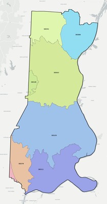 Decatur County TN ZIP code boundaries map