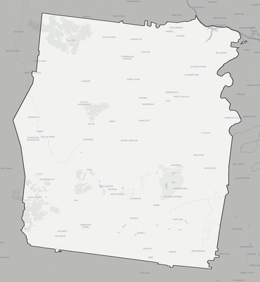 Dickson County TN county basemap context