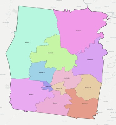 Dickson County TN townships and subdivisions map
