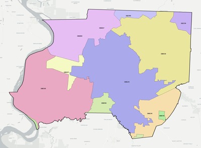Dyer County TN ZIP code boundaries map