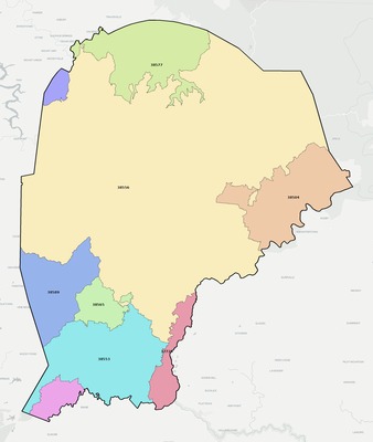 Fentress County TN ZIP code boundaries map