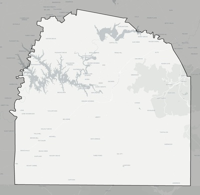 Franklin County TN county basemap context