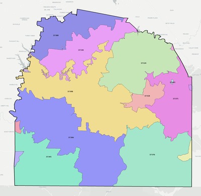 Franklin County TN ZIP code boundaries map