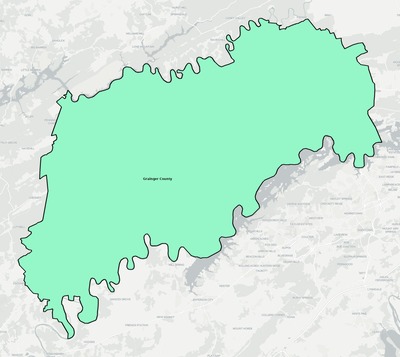 Grainger County TN school district boundaries map