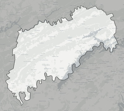 Grainger County TN county basemap context