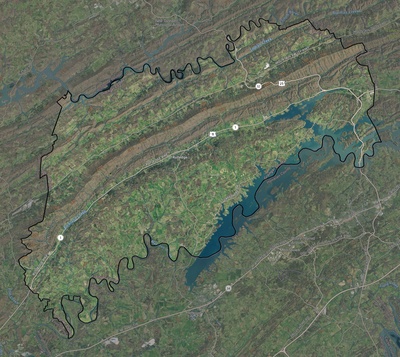 Grainger County TN USGS imagery and topo map