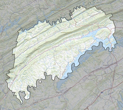 Grainger County TN USGS topo map