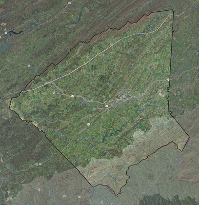 Greene County TN USGS imagery and topo map