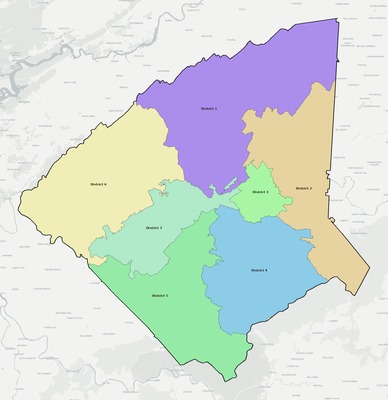 Greene County TN townships and subdivisions map