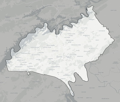 Hamblen County TN county basemap context