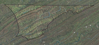 Hancock County TN USGS imagery and topo map