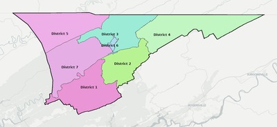 Hancock County TN townships and subdivisions map