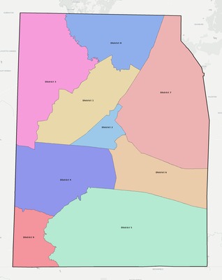 Hardeman County TN townships and subdivisions map