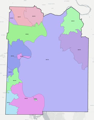 Hardin County TN ZIP code boundaries map