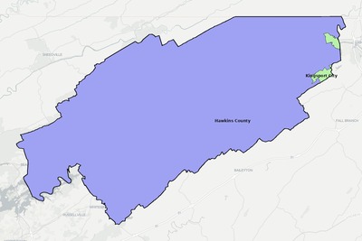 Hawkins County TN school district boundaries map
