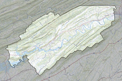 Hawkins County TN USGS topo map