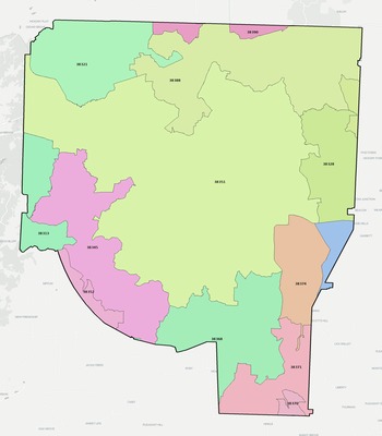 Henderson County TN ZIP code boundaries map