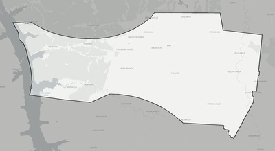Houston County TN county basemap context