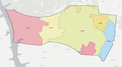 Houston County TN ZIP code boundaries map