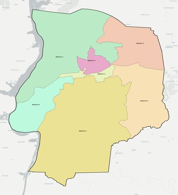 Humphreys County TN townships and subdivisions map