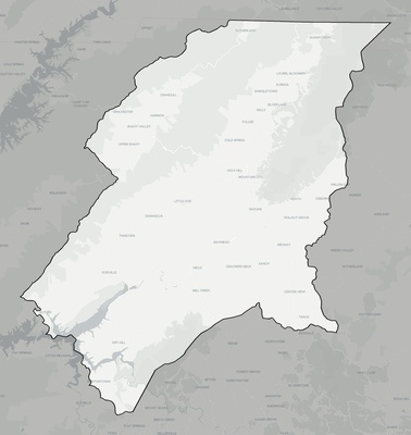 Johnson County TN county basemap context