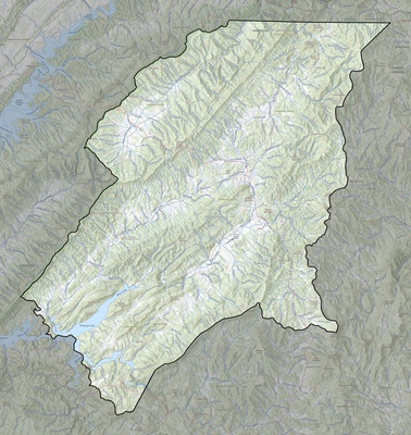 Johnson County TN USGS topo map