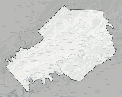 Knox County TN county basemap context
