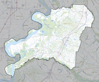 Lauderdale County TN USGS topo map
