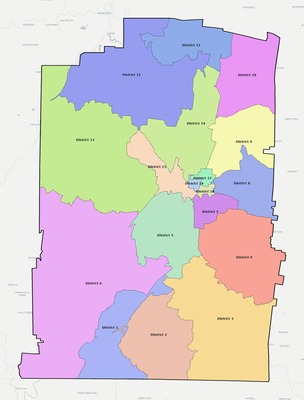 Lawrence County TN townships and subdivisions map
