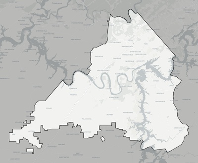 Loudon County TN county basemap context