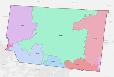 Macon County TN ZIP code boundaries map