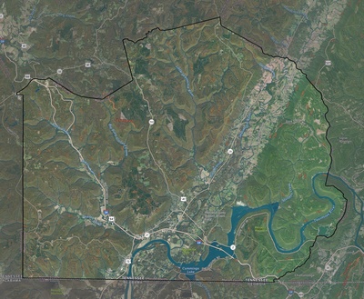 Marion County TN USGS imagery and topo map