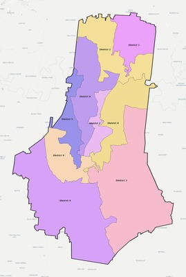 Marshall County TN townships and subdivisions map
