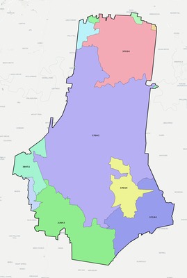 Marshall County TN ZIP code boundaries map