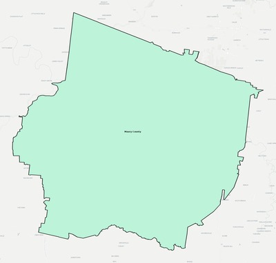 Maury County TN school district boundaries map