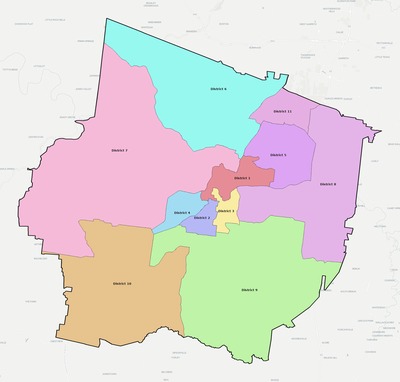 Maury County TN townships and subdivisions map