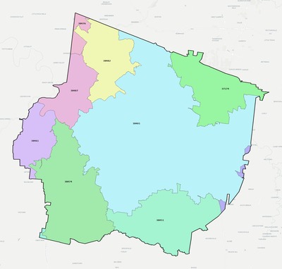Maury County TN ZIP code boundaries map