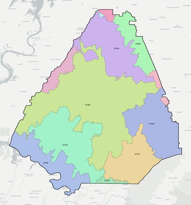 McMinn County TN ZIP code boundaries map