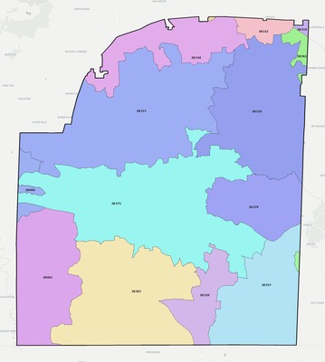 McNairy County TN ZIP code boundaries map
