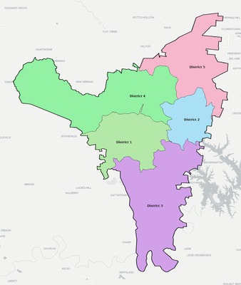Moore County TN townships and subdivisions map
