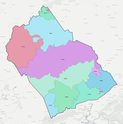 Morgan County TN ZIP code boundaries map