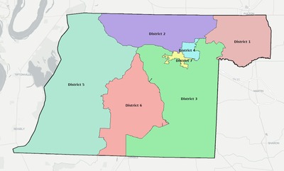 Obion County TN townships and subdivisions map