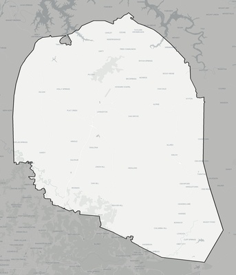 Overton County TN county basemap context