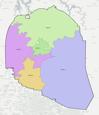 Overton County TN townships and subdivisions map
