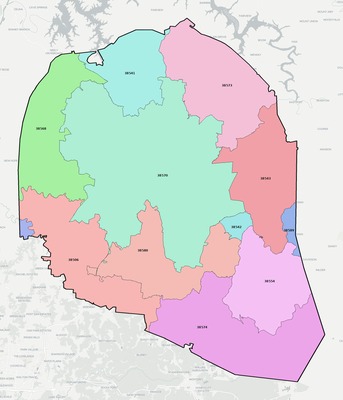 Overton County TN ZIP code boundaries map