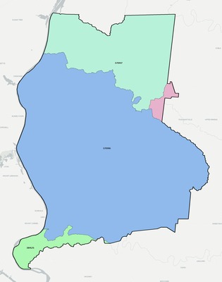 Perry County TN ZIP code boundaries map