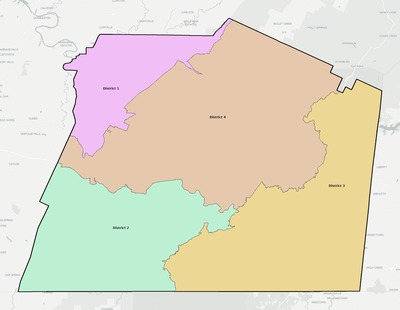 Polk County TN townships and subdivisions map