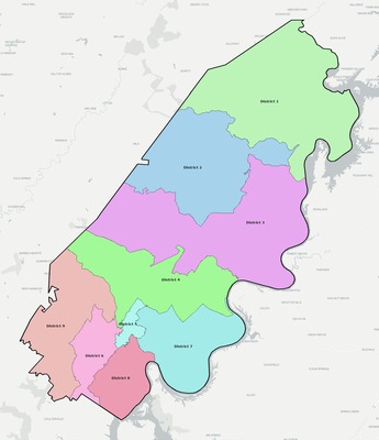 Rhea County TN townships and subdivisions map