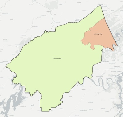 Roane County TN school district boundaries map
