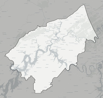 Roane County TN county basemap context